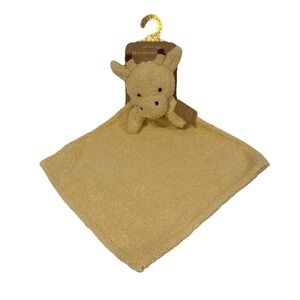 Levi & Emmie Baby Giraffe Lovey Yellow Plush Feather Knit Security Blanket NWT
